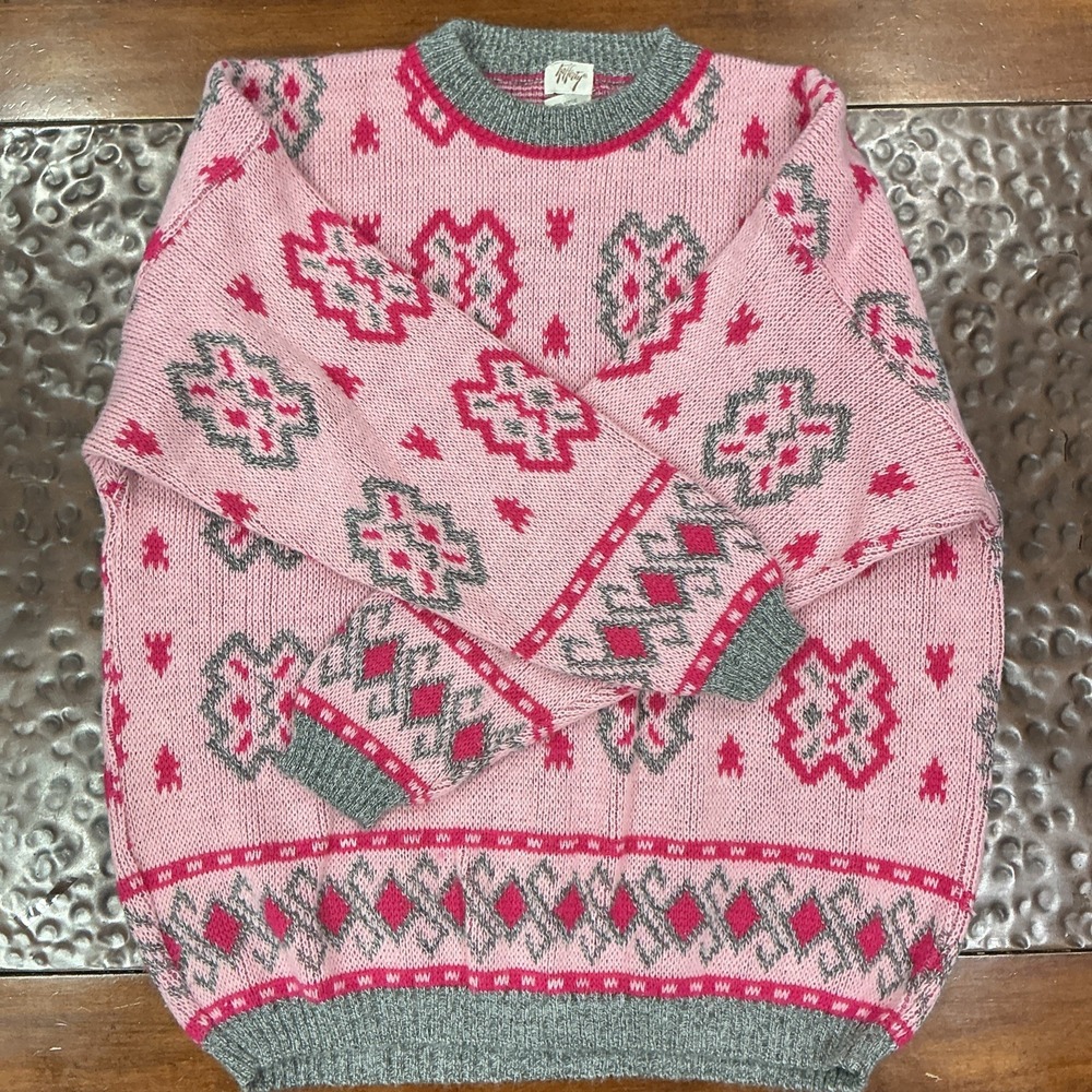VTG Rafferty Wool Blend Sweater, Pink, Women's Large, Italy, 80's - Picture 2 of 8